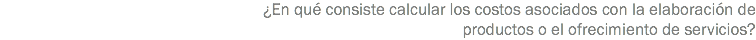 ¿En qué consiste calcular los costos asociados con la elaboración de productos o el ofrecimiento de servicios?