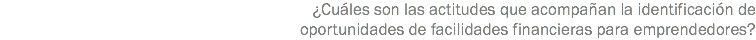 ¿Cuáles son las actitudes que acompañan la identificación de oportunidades de facilidades financieras para emprendedores?