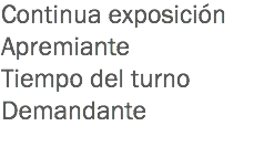 Continua exposición
Apremiante
Tiempo del turno
Demandante
